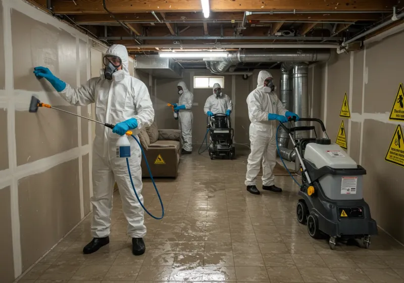 Basement Moisture Removal and Structural Drying process in Campton, KY